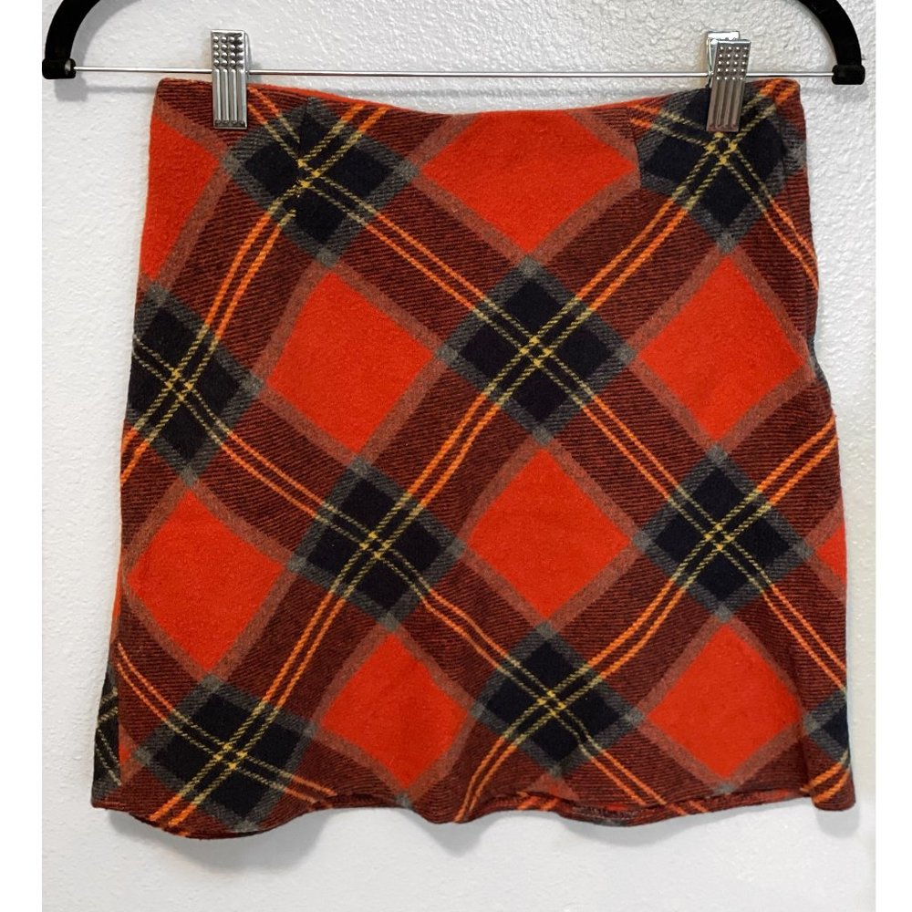 Vintage 90's Wool Blend Plaid Skirt